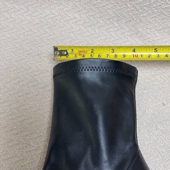 Princess Polly Mid-Calf Black Boots Women’s 6 Square Toe Block Heel Side Zipper - Picture 12 of 16